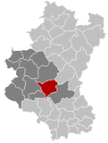 Situation de la commune dans l'arrondissement de Neufchâteau et la province de Luxembourg