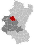 Situation de la ville dans l'arrondissement de Neufchâteau et la province de Luxembourg