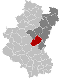 Situation de la commune dans l'arrondissement de Bastogne et la province de Luxembourg