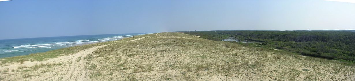 Vue du belvedère installé sur la dune plage sud