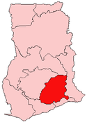 Localisation de la Région Orientale au Ghana