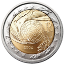 Pièce commémorative de 2€ de l'Italie en 2004