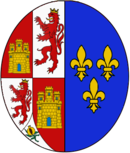 Arms of Elisabeth of France (1545-1568) and Elisabeth of France (1602–1644), Queens consort of Spain.png