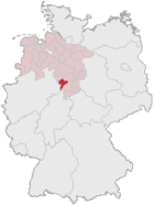 Position de l'arrondissement de Holzminden en Allemagne