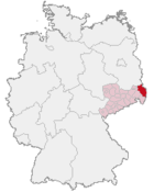 Localisation de la Haute-Lusace-Basse-Silésienne en Allemagne