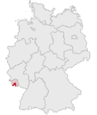 Localisation de l'arrondissement de Sarrebruck en Allemagne