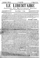 Le Libertaire, Journal du mouvement social, New-York, n° 25, 17 août 1860.