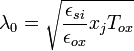 {\lambda}_0 = \sqrt{\frac{{\epsilon}_{si}}{{\epsilon}_{ox}}x_jT_{ox}}