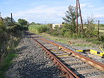 Chemins de fer de l'Hérault - Jonction voie nouvelle-voie d'origine à Cazouls.jpg