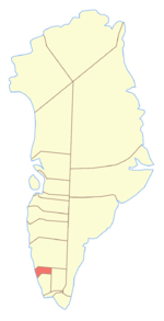 Localisation de la municipalité de Paamiut au Groenland