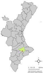 Localisation de Benilloba par rapport à la  Communauté valencienne