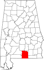 Localisation du comté de Colbert (en rouge) dans l'Alabama