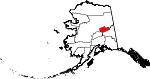 Carte situant le borough de Fairbanks North Star (en rouge) dans l'État d'Alaska
