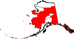 Carte situant le borough non-organisé (en rouge) dans l'état d'Alaska