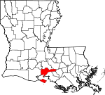 Situation de la paroisse de l'Ibérie en Louisiane