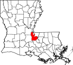 Situation de la paroisse de la Pointe Coupée en Louisiane