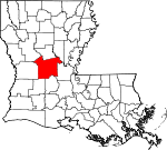 Situation de la paroisse des Rapides en Louisiane
