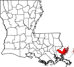Situation de la paroisse de Saint-Bernard en Louisiane