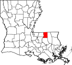 Situation de la paroisse de Sainte-Héléna en Louisiane