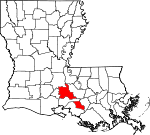 Situation de la paroisse de Saint-Martin en Louisiane