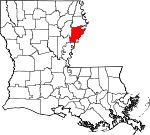 Situation de la paroisse des Tensase en Louisiane