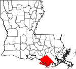 Location de la paroisse de Terrebonne en Louisiane