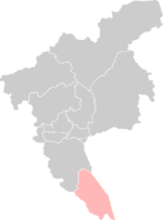 Localisation du district de Nansha dans la préfecture de Guangzhou (en rose)