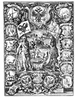 15 Chevalier-cantons (Ritterorten) sont représentés dans cette copie de 1721, Johann Stephan Burgermeister