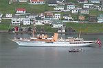 Royal Danish ship Dannebrog in Vagur, Faroe Islands.jpg