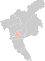 Localisation du district de Tianhe dans la préfecture de Guangzhou (en rose)