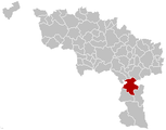 Situation de la ville au sein dela province de Hainaut