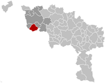 Situation de la ville au sein dela province de Hainaut