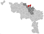 Situation de la commune dans l'arrondissement de Soignies et la province de Hainaut