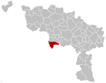Situation de la commune dans la province de Hainaut