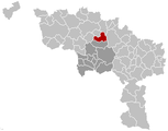 Situation de la commune dans l'arrondissement de Mons et la province de Hainaut
