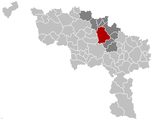 Situation de la commune dans l'arrondissement de Soignies et dans la province de Hainaut