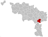 Situation de la ville au sein de la province de Hainaut