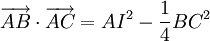 \overrightarrow{AB}\cdot\overrightarrow{AC} = AI^2 - \dfrac 14 BC^2