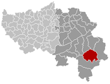 Situation de la commune au sein de l’arrondissement de Verviers et de la province de Liège