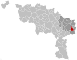 Situation de la ville dans l'arrondissement de Charleroi et la province de Hainaut