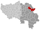 Situation de la villeau sein de la province de Liège