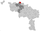 Situation de la ville au sein del'arrondissement d'Ath et dela province de Hainaut