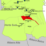 Localisation d'Albal dans la comarque de l'Horta Sud