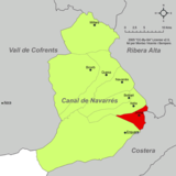Localización de Anna respecto a la comarca de la Canal de Navarrés