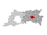 Situation de la ville au sein de l'arr. de Louvain et de la province du Brabant flamand