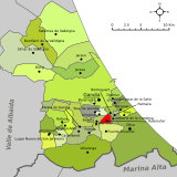 Localisation de Rafelcofer dans la comarque de la Safor