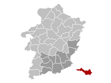 Situation de la commune dans l’arrondissement de Tongres et la province de Limbourg