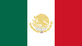 Drapeau du Mexique avec les armes de couleur or