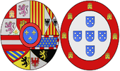 Arms of Barbara of Portugal, Queen Consort of Spain.png