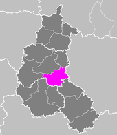 Sur la carte de la région Champagne-Ardenne, la circonscription de Vitry-le-François est de couleur rose.